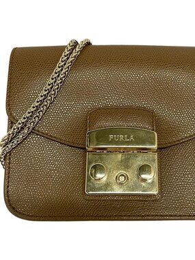 FURLA Metropolis Beige Leather Shoulder Bag